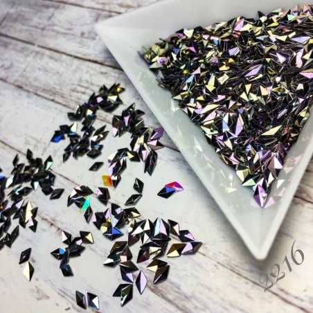 Ромбики 3D фиолетово-золотой хамелеон 2216