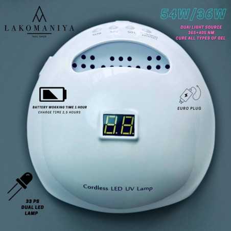 Профессиольная LED/UV лампа с аккумулятором 36W/54W