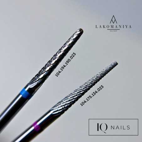 Твердосплавная фреза фиолетовая IQ Nails конус тонкий 23