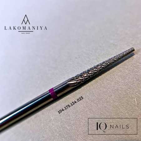 Твердосплавная фреза фиолетовая IQ Nails конус тонкий 23