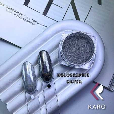 Голографическая втирка Серебро Holographic Silver Karo