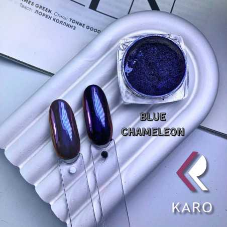 Зеркальная Бензиновая втирка Синий Blue Chameleon Karo