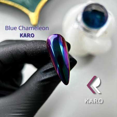 Зеркальная Бензиновая втирка Синий Blue Chameleon Karo