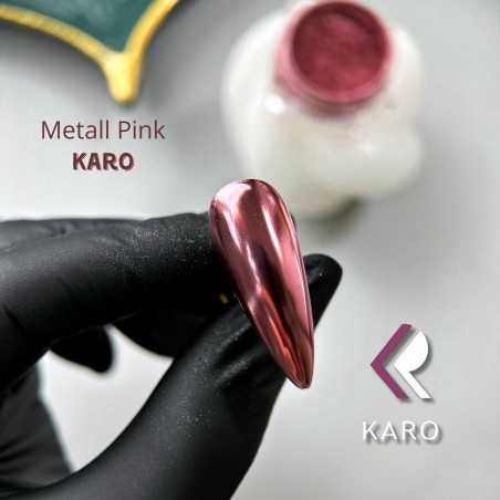 Зеркальная втирка металлик розовая Metall Pink Karo