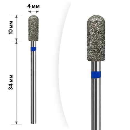 М-028 Алмазна насадка Циліндр закругл. Blue 4*10