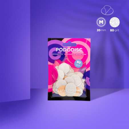 Сменные файлы белые для педикюрного диска Staleks PODODISC M EXPERT 80 грит (50 шт)