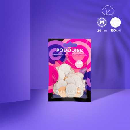 Сменные файлы белые для педикюрного диска Staleks PODODISC M EXPERT 180 грит (50 шт)